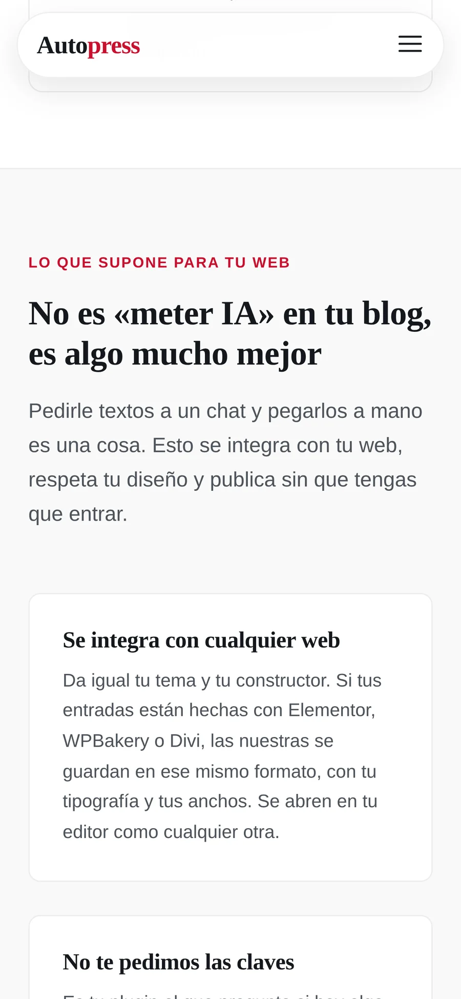 Integración de Autopress con cualquier web en móvil