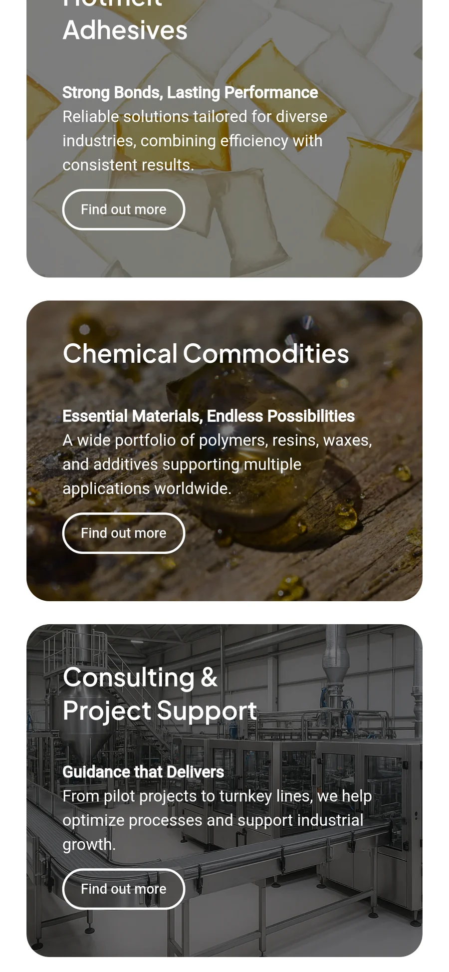 Líneas de producto de Clevermelt en móvil