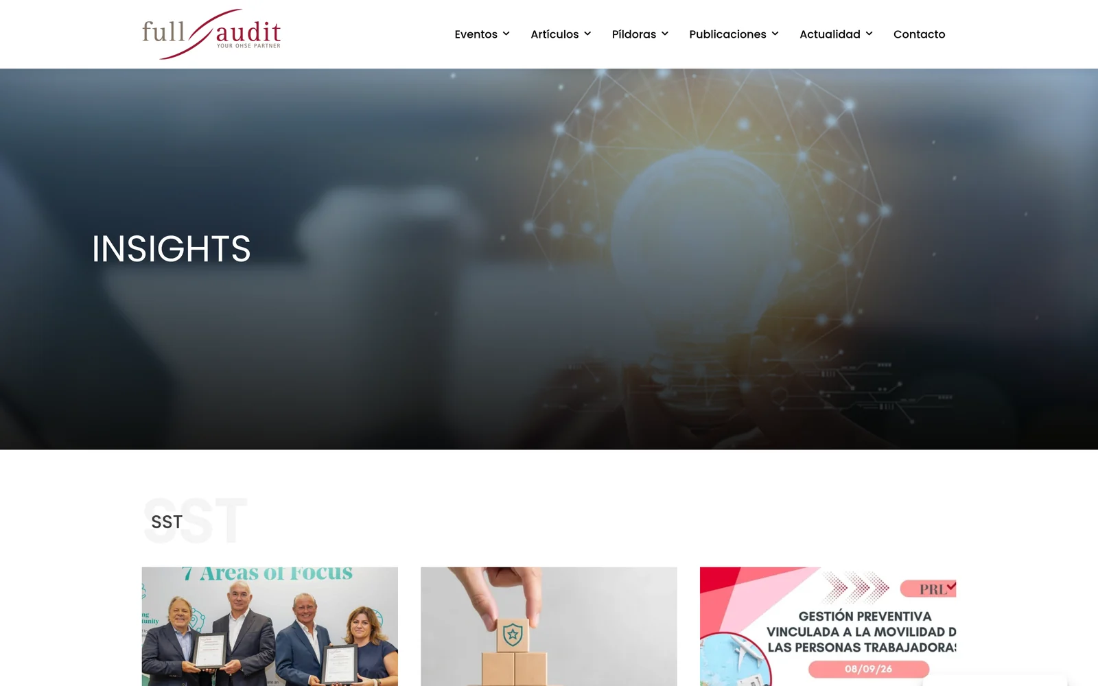 Portada del sistema de noticias Insights de Full Audit