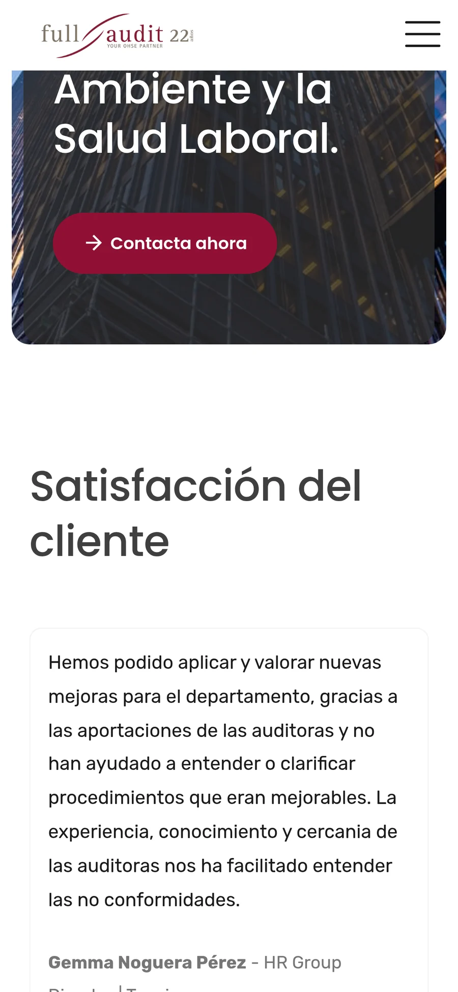 Opiniones de clientes de Full Audit en móvil