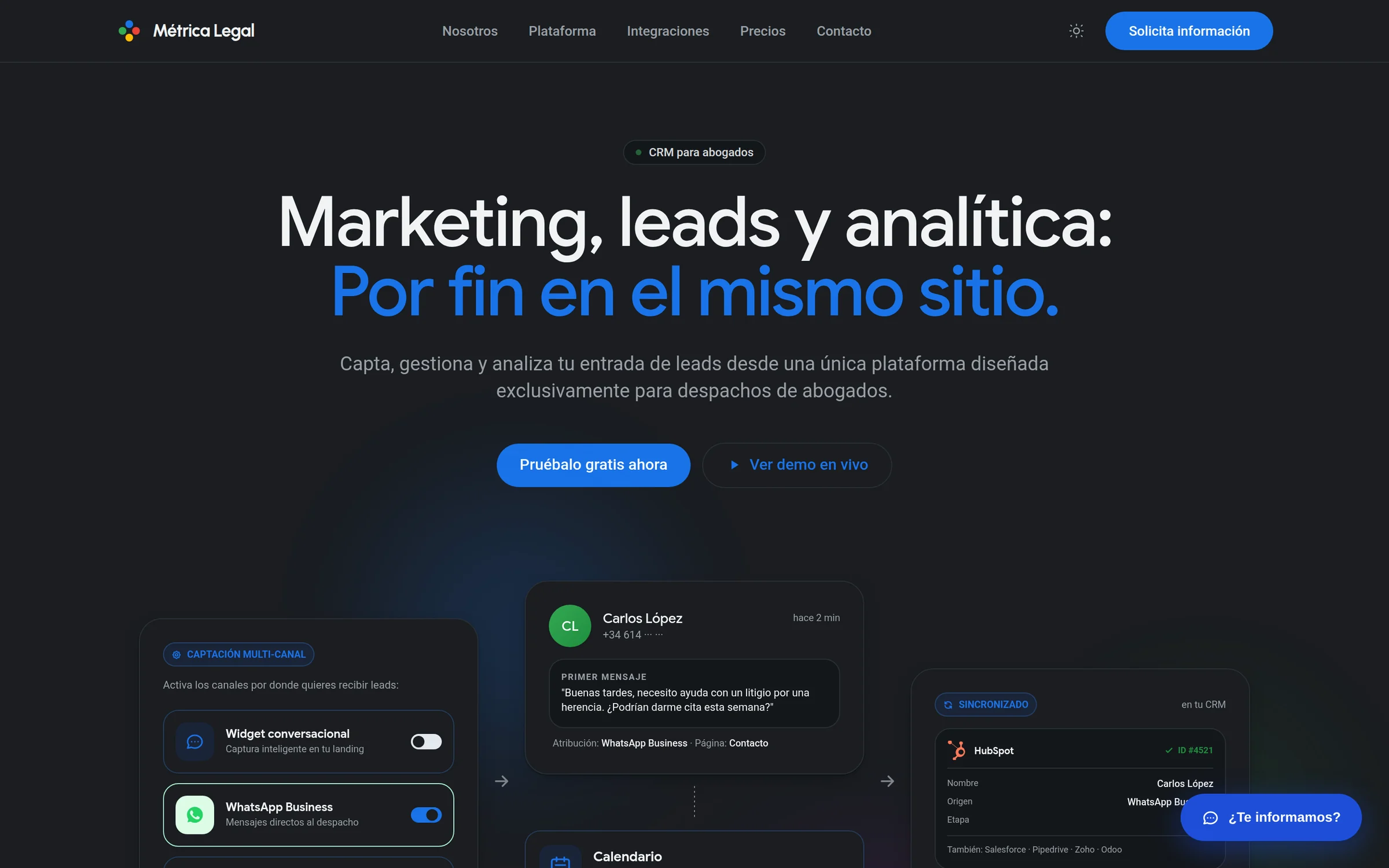 Portada de Métrica Legal con el titular «Marketing, leads y analítica: por fin en el mismo sitio»