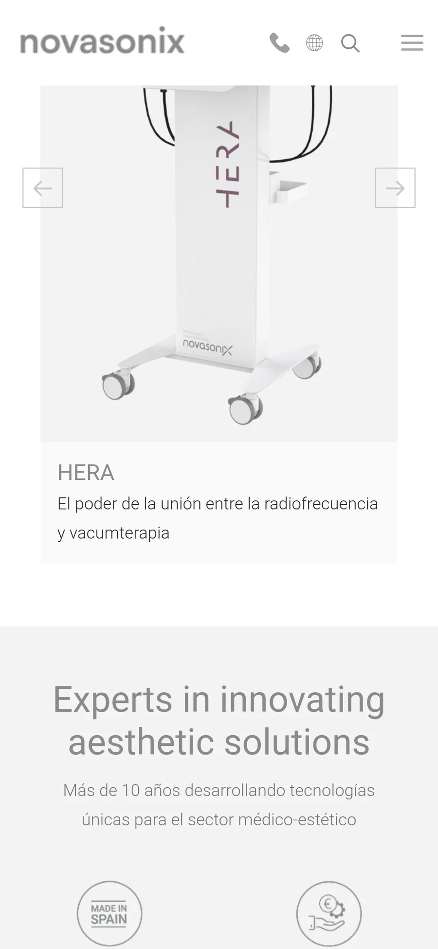 Equipos de Novasonix en móvil
