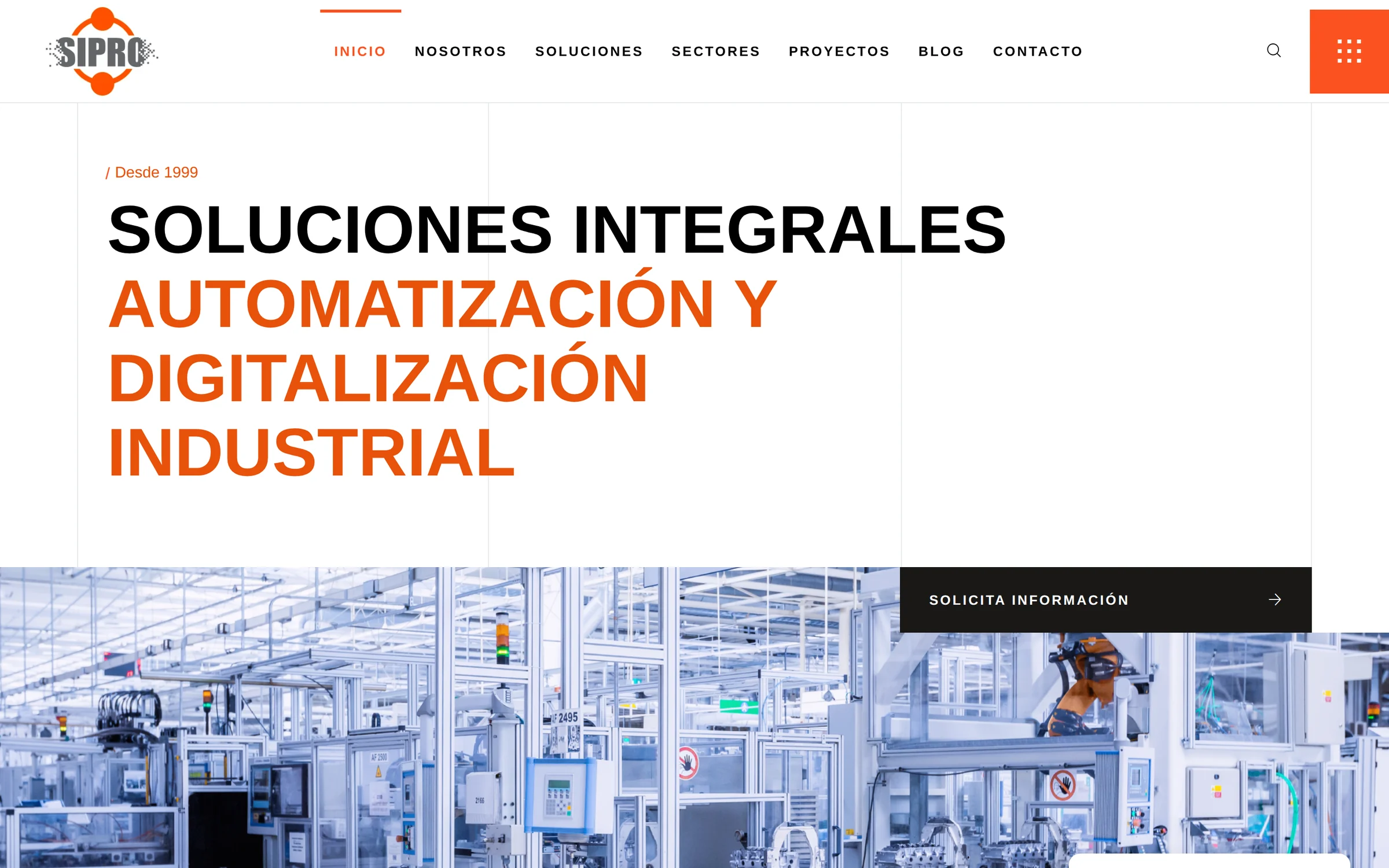Portada de Sipro con el titular «Soluciones integrales: automatización y digitalización industrial»