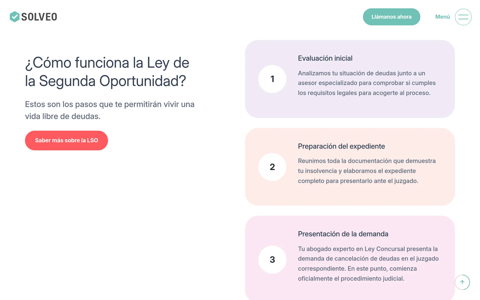 Sección que explica paso a paso cómo funciona la Ley de la Segunda Oportunidad