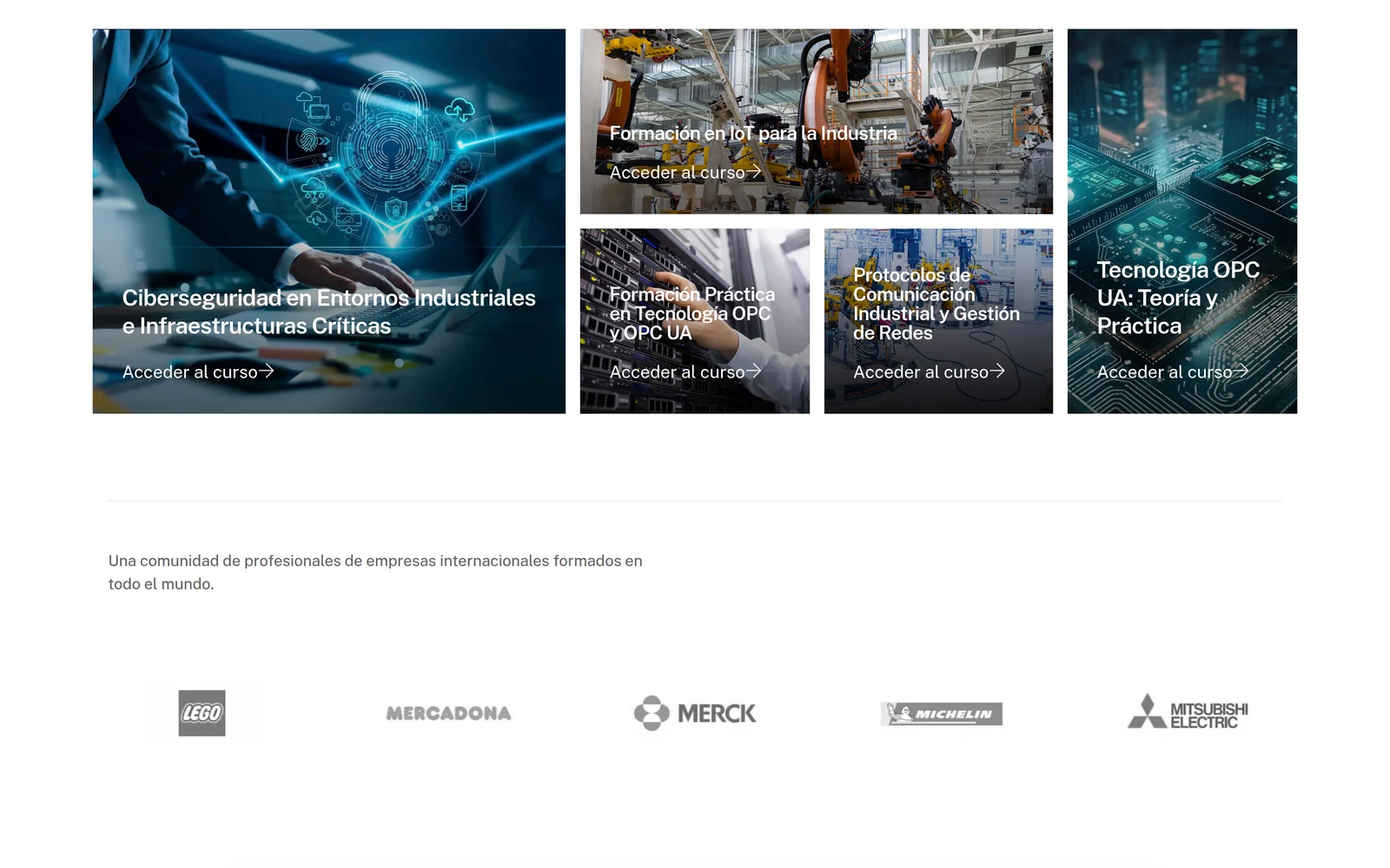 Catálogo visual de cursos especializados de Vester Training