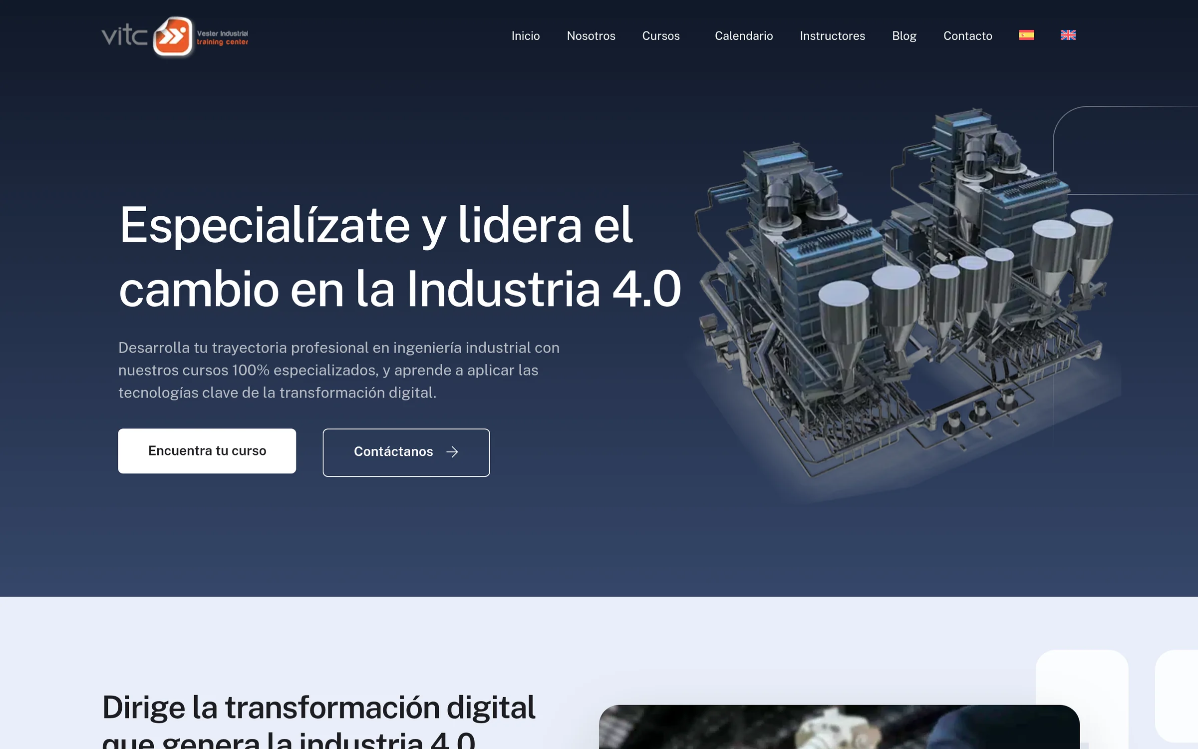 Portada de Vester Training con el titular «Especialízate y lidera el cambio en la Industria 4.0»