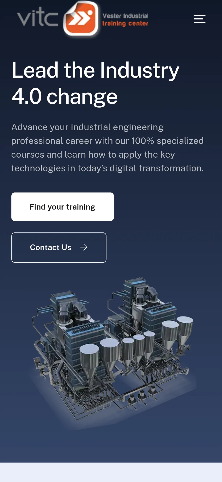 Portada en inglés de Vester Training en móvil