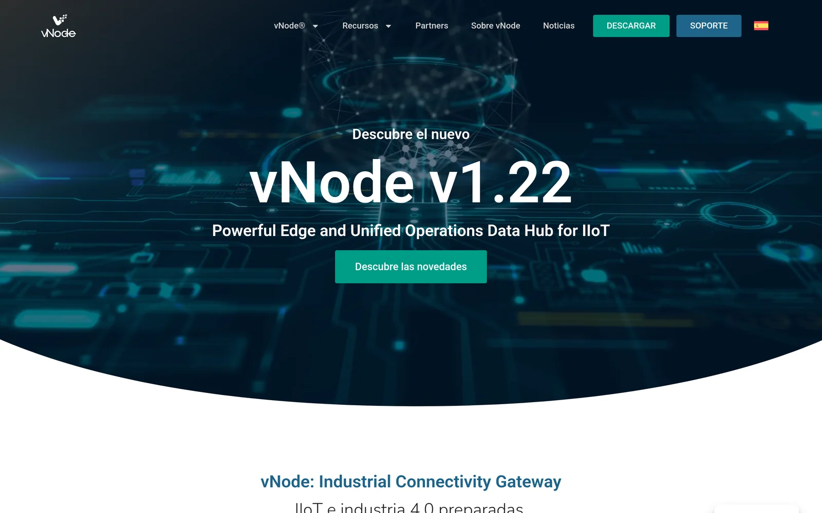 Versión en español de la portada de vNode anunciando la versión 1.22
